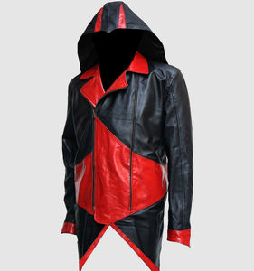 Veste de moto en cuir sur mesure de qualité supérieure, col montant, imperméable, coupe-vent, cuir véritable noir, vêtement d'extérieur unisexe - Product Image 2