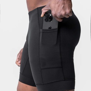 Shorts d'entraînement de compression haute performance pour hommes - Taille élastique, toile plate, respirant, séchage rapide pour la salle de sport et la course à pied - Product Image 2