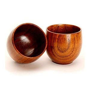 BOISSONS Tasse à thé en bois naturel en bois pour vin café eau boissons chaudes et froides tasse à boire, thé en bois de style japonais - Product Image 1