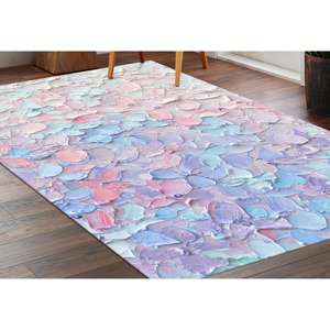 Alfombras con Estampado de Pintura Acrílica, Alfombra Abstracta, Alfombra Rosa, Alfombras Modernas, Alfombra Delgada No Tejida - Product Image 3