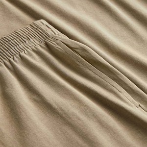 Ensemble d'été jumeau décontracté pour hommes 100% coton T-Shirt Shorts coupe régulière Logo personnalisé broderie imprimé couleur unie respirant - Product Image 6