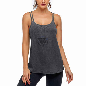 Top corto tipo camisola con tirantes ajustables, acanalado, con sujetador incorporado, sin costuras, transpirable y moldeador para mujer, venta al por mayor OEM - Product Image 1