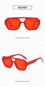 Lunettes de soleil tendance à double pont, protection UV, monture légère en PC, style carré - Product Image 2