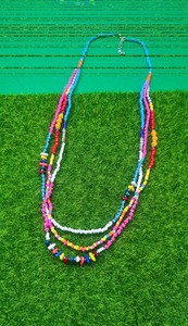 Collar de joyería de moda con cuentas geométricas acrílicas hechas a mano elegante para regalo artístico único de mujer - Product Image 6