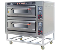 Four à sole électrique commercial 1 sole 2 plateaux en acier inoxydable pour la cuisson du maïs, du pain, des pizzas et des gâteaux