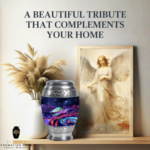 Elegant Meena-Coated Aluminum Cremation <b>Urn</b> <b>Large</b> (220 cu in) & Keepsake (3 cu in) Sizes Premium customize Cremation <b>Urns</b> - Product Image 3