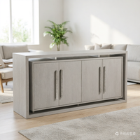 Collection Mar Monte : Console multimédia contemporaine à cadre flottant avec finition bois flotté doux