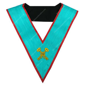 MASONIC REGALIA BLUE LODGE ASSR CEREMONIA OFICIAL COLLAR FREEMASON COLLAR BORDADO A MANO COLLAR - Product Image 3