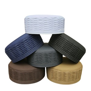 Sombreros Usama Kufi Premium de alta calidad para hombre, logotipo personalizado, estilo informal, gorra de oración islámica de algodón de alto poliéster, venta al por mayor de otoño - Product Image 1