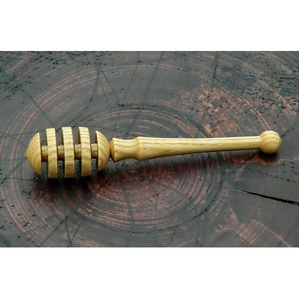 High Quality Disposable Handmade <b>Wooden</b> Honey Dipper <b>Stick</b> for Drizzling Honey Over Breakfast Items and Hot Drinks - Product Image 1