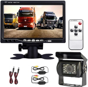 Sistema de Cámara de Reversa HD de 1280P con Ángulo Amplio de 170° | Kit de Monitor de 7 Pulgadas con Amplio Rango de Voltaje de 36V | Cámara de Visión Delantera y Trasera IP69K para Camión, Autobús, Caravana - Product Image 1