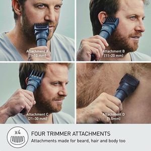 Kit de Recorte de Precisión con Cuchilla de Cerámica, Dial de Ajuste, Uso en Seco/Húmedo, Fácil de Limpiar, Accesorios para Recortar Nariz y Barba - Product Image 5