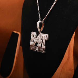 จี้เพชรโมอิส925สเตอร์ลิงรูปตัวอักษรแบบเฉพาะตัวจี้ขี้ขลาดสไตล์ฮิปฮอปเย็นออก - Product Image 4