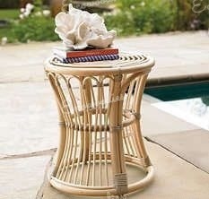 เก้าอี้หวายธรรมชาติและทนทานเป็นมิตรกับสิ่งแวดล้อมเหมาะสำหรับห้องนั่งเล่นม้านั่งหวายออตโตมันฝังกระดูกคอนโซล - Product Image 5