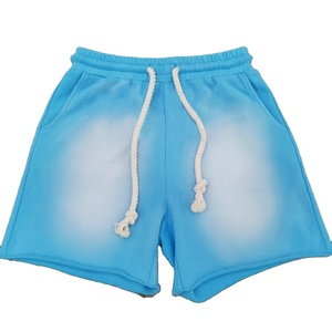 กางเกงขาสั้นผู้ชายปี 2026 ผ้าเฟรนช์เทอร์รี่ หนานุ่ม ผ้าฝ้าย สตรีทแวร์ วินเทจ ขาดๆ ซีดจาง สไตล์ย้อมสีแบบแอซิดวอช สำหรับผู้ชาย - Product Image 1