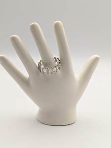 Anillos brillantes de eternidad completa para mujer, anillo de oro amarillo de 18K, forma de marquesa, piedras preciosas de tanzanita Natural, anillos hechos a mano OEM - Product Image 4