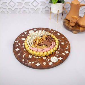 Bandeja de madera con incrustación de perla hexagonal árabe, bandeja de servicio de chocolate de lujo hecha a mano de Vietnam, último diseño - Product Image 6