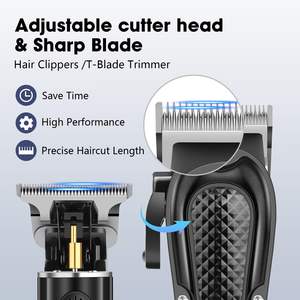 Kit de barbier professionnel sans fil pour hommes, tondeuses à cheveux rechargeables par USB, ensemble de tondeuses, kit de coupe de cheveux professionnel français pour hommes - Product Image 4
