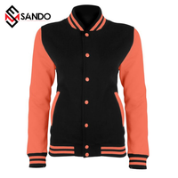 Blousons universitaires pour femmes de haute qualité OEM, avec logo personnalisé brodé, écussons brodés, rayures camouflage, rivets, coupe-vent, hiver