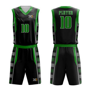 Uniforme de basketball grande taille, design personnalisé, 100% polyester, séchage rapide, respirant, antibactérien, étiquette personnalisée pour hommes adultes - Product Image 1