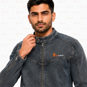 Vestes en jean personnalisées pour hommes – Vente en gros – Veste en jean vintage délavée pour hommes – Bleu, noir, coupe oversize, style streetwear décontracté, OEM - Product Image 6