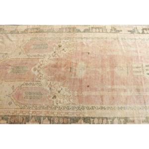 พรมตุรกีโบราณ ขนาด 4.2x8.5 ฟุต พรมขนสัตว์ลายดอกไม้สีแดง - Product Image 4