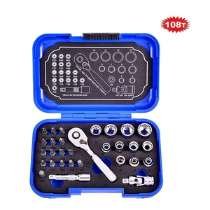 OEM personnalisable 30 PCS 1/4 "CRV Matériel DIY Grade Super Short Ratchet Handle Socket Set 108T Small Space Working - Product Image 2