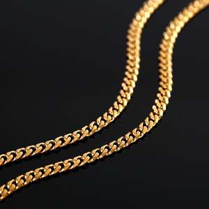 Jeulia Gold Plated <b>Titanium</b> Steel Men's Link <b>Chain</b> Necklace with Zircon - Product Image 6