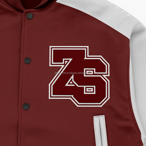 Haute Qualité 350 GSM Laine et PU Varsity Veste Marron Blanc Corps Personnalisé Chenille Patch Broderie Varsity Veste pour homme - Product Image 6