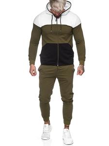 Conjunto de chándal personalizado con logotipo de alta calidad para hombre, conjunto de pantalones de chándal acampanados y Sudadera con capucha, conjunto de pantalones de chándal de algodón y sudadera con cremallera - Product Image 3