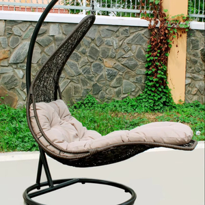 Chaise suspendue en poly rotin moderne PRSW-005 V2, forme d'œuf, meubles de jardin et de patio - Product Image 2