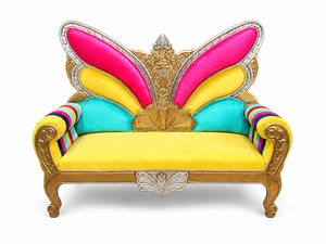 เก้าอี้คู่รักงานแต่งงานไม้สักแบบดั้งเดิมสุดหรูหรา รุ่นรอยัล สองที่นั่ง - Product Image 4