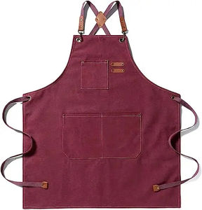 Tabliers d'uniforme de serveuse MORGANS avec sangle de cou réglable personnalisée en chambray - Product Image 3