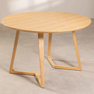 Table à manger ronde en bois de teck massif de haute qualité Design moderne pour une utilisation intérieure et extérieure Meubles de maison de couleur naturelle - Product Image 1