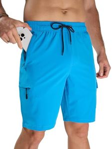 Shorts de plage et de surf pour homme EVELYN, séchage rapide, imperméables, extensibles, motif uni, sans repassage, fermeture à cordon, 100% polyester - Product Image 1