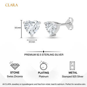 Achetez des boucles d'oreilles en argent sterling 925 de qualité supérieure pour femmes et filles, serties de diamants, en or rose, tendance, en forme de fleur et de cœur, pour les fiançailles - Product Image 5