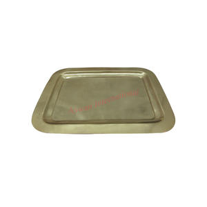 Venta directa de fábrica de alta calidad India hecha en la bandeja de servicio de Metal en relieve vajilla personalizable y artículos de servicio a la venta - Product Image 3
