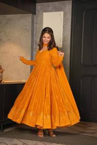 2024 dernière Collection lourd concepteur broderie travail longue robe femmes mariage adapté Salwar imprimer indien mode tenue inde - Product Image 3