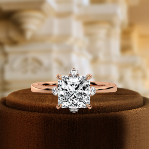 Anillo de Compromiso Solitario con Diamante Cultivado en Laboratorio, Corte Princesa, 1 Quilate, Certificado IGI, Oro Amarillo de 14k, Anillo de Boda para Regalo de Aniversario - Product Image 1