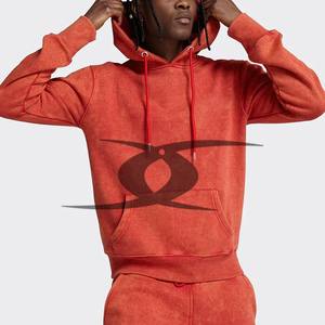 Men's Acid Wash DTG Printed Flared <b>Full</b> Tracksuits Thick <b>Zip</b> up Fleece Hoodies and Sweatpants Winter Cotton Sets - Product Image 3