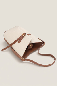 Bolso de Lona Crema Personalizado con Logotipo para Mujer, Bolso de Hombro Minimalista, OEM, ODM, Marca Privada - Product Image 3
