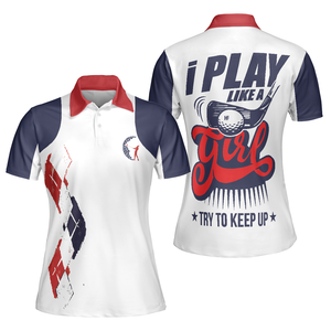 Camiseta de Golf de Manga Corta para Mujer, de Alto Rendimiento, Secado Rápido, Transpirable, 100% Poliéster, con Cuello Camisero - Product Image 3