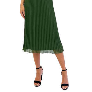Robe plissée trapèze verte Sam Edelman pour femme, col licou, motif rayé, taille 6, idéale pour les soirées - Product Image 3