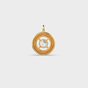 Collier pendentif de luxe en or 18 carats plaqué or, diamant rond taille brillant, serti en canal, chaîne à maillons pour femme - Product Image 4