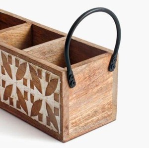 Hot Selling Handmade Wood Metal Cutlery Spoon Utensils Holder with Spoon Rests Pot <b>Clips</b> for Kitchen Restaurant Hotel Party - Product Image 6