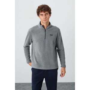 Sweat-shirt en molleton à col haut gris mélangé pour homme 100% polyester - 88310 - Product Image 6