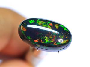 อัญมณีโอปอลทรงหลังเบี้ยสีดำของชาวเอธิโอเปียธรรมชาติขัดเงาเรียบที่สุดสำหรับทำเครื่องประดับโอปอลทรงรี - Product Image 3