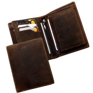 Cartera de Cuero de Alta Calidad para Hombre, con Cierre Interior de Tres Partes, Múltiples Compartimentos, Cierre Plegable Moderno - Product Image 1