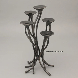 Best Leafy Design Available High Quality Metal and Glass Candle <b>Holder</b> Shiny <b>Gold</b> Color For Home Hotel Interiors or Events - Product Image 3