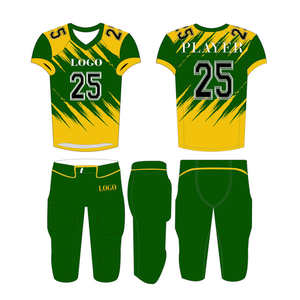 Ventes en gros de maillots de football américain personnalisés respirants à manches courtes, ensembles imprimés numériquement, séchage rapide, antibactériens, 100% polyester - Product Image 6